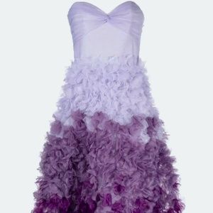 MARCHESA NOTTE ruffled ombré-effect dress